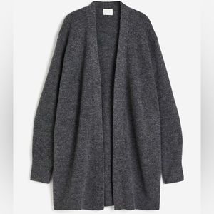 H&M Long Cardigan Dark Gray XL